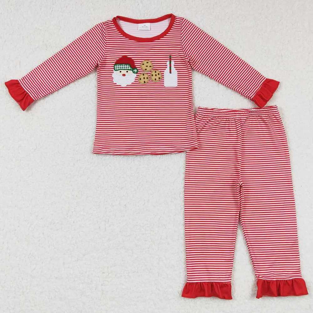 Hot selling baby girl clothing childrens Santa Claus Cookie Sibling clothing set childrens girl boy clothing matching baby jumpsuit W241213