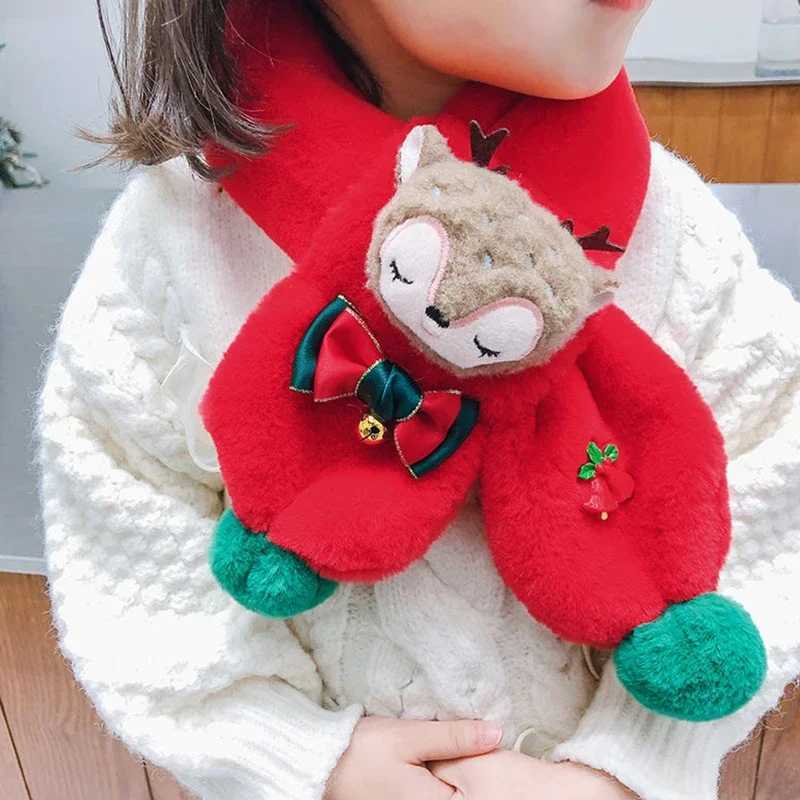 Scarves Wraps Christmas Childrens Scarf Winter Child Neck Warmer Baby Winter Accessories Cartoon Scarf for Girls Child Neck Gaiter Kids Gifts H241213