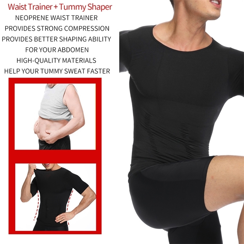 Mens Slimming Body Shaper Chest Compression Shirts Tummy Control Shapewear Gynecomastia Abdomen Slim Vest Waist Trainer Corset y241121