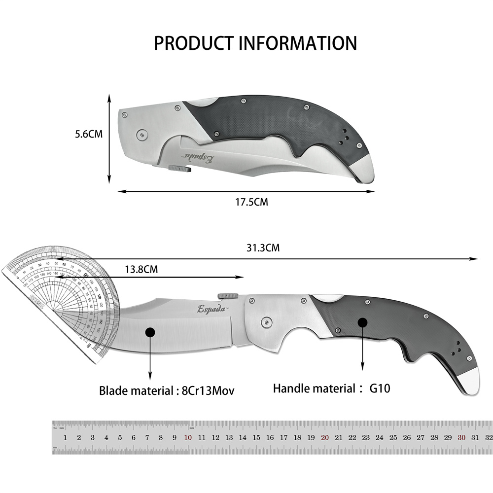 Cold 62NCX Extra Large Espada Pocket Folding Knife CTS-XHP Blade Polished G10 Handles with Aluminum Bolsters Outdoor Tacticals Hunting Camping Knive 3
