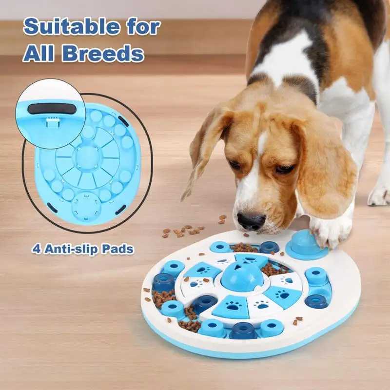 Puzzle slow feeder toy training dog feeding bowl interactive slow feeder psychological food dispenser rich anti slip puzzle toys X241213