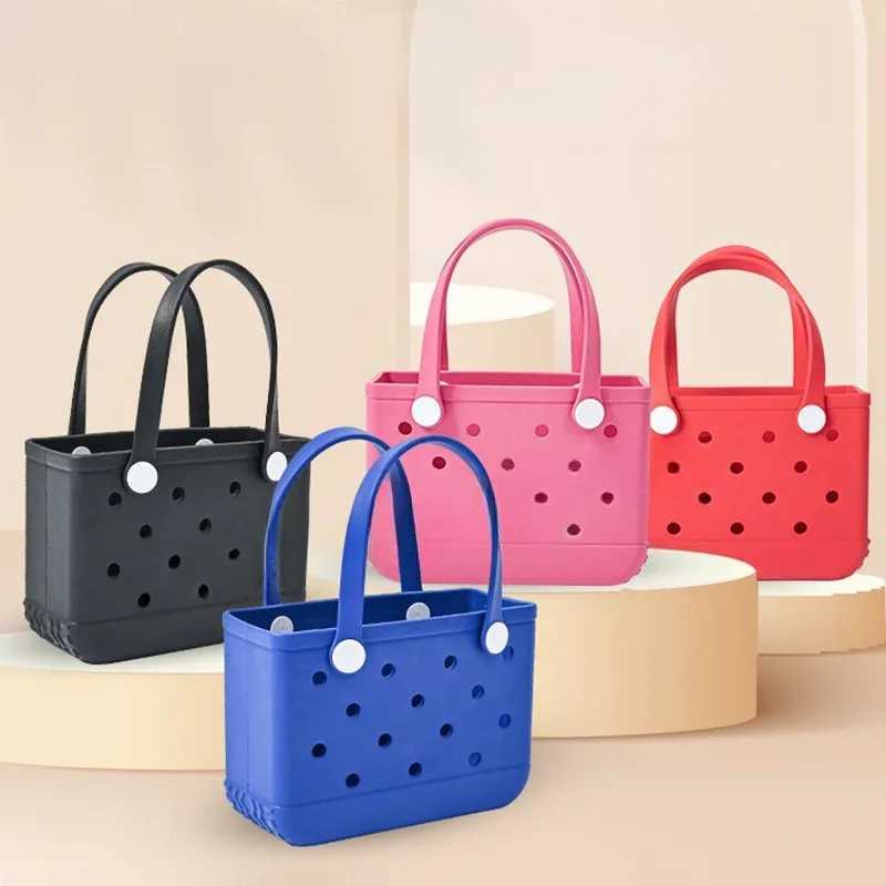 Rubber Wenbo Ge Bag Fi Summer Swimming Pool Shopping Handbag EVA Small Capacity Shopping Basket Fem Makeup Handbag Beach Jelly Bag Y241212