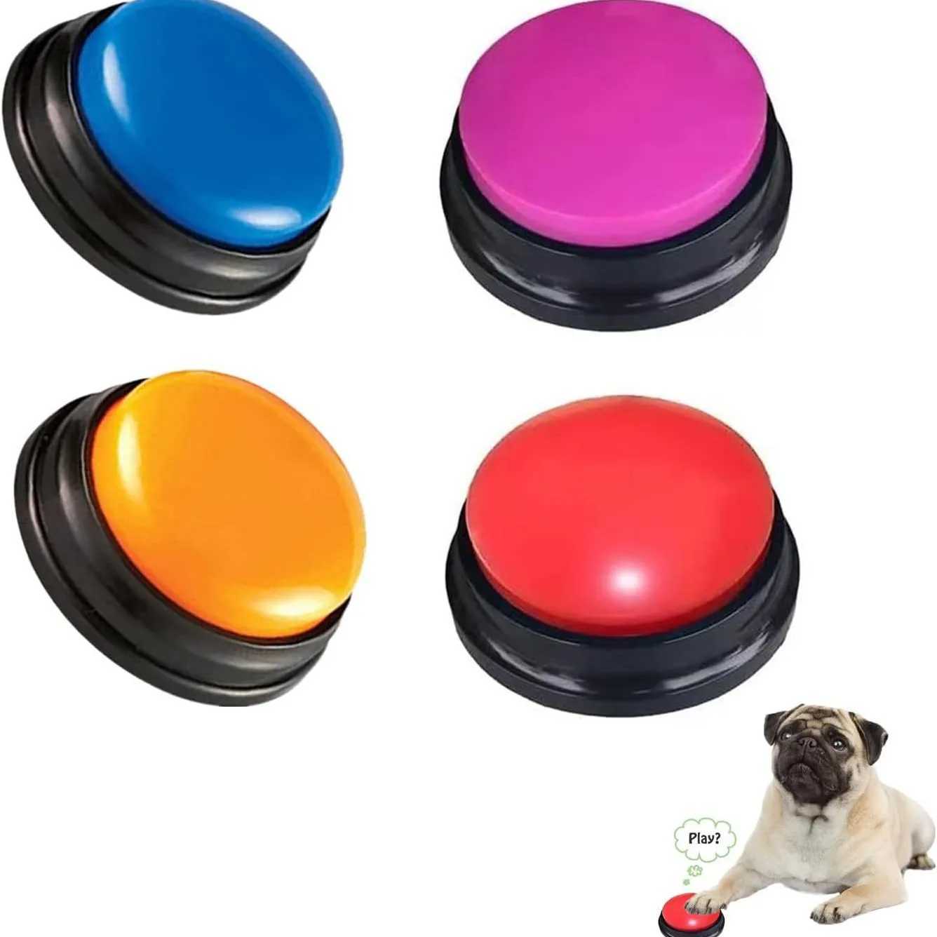1 voice recording button pet toy dog button for communication pet training buzzer can record call button smart toy X241213