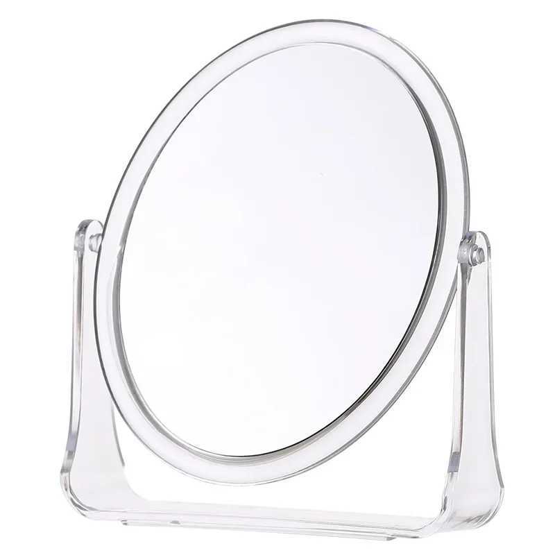 18.5x15x4cm Transparent Double Sided Rotating Tabletop Makeup Mirror Square Oval Tabletop Dressing Mirror Makeup ToolsXJ241213