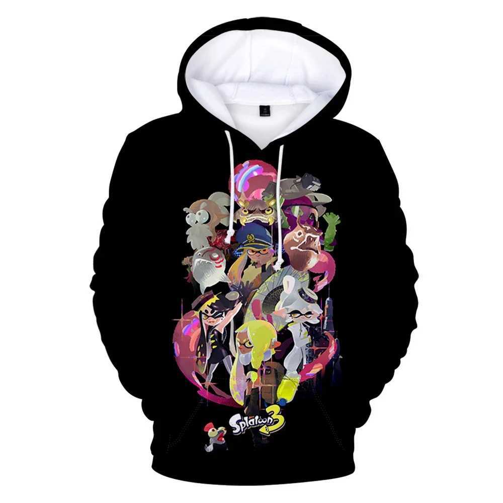 Splaton 3 game neutral long sleeved sportswear mens adult hoodie new game 3D clothing 2024 new promotion spring/autumn mens clothing W241213