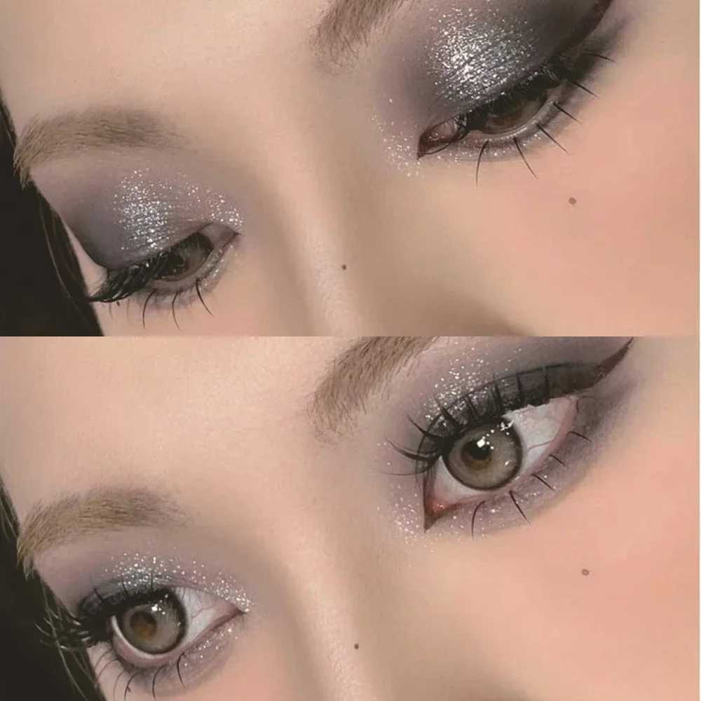5 Colors Glitter Silvery Smoked Eye shadow Palette Mystic Grey Pink Luxurious Shimmer Matte Finish Style Daily Perform Makeup W241213