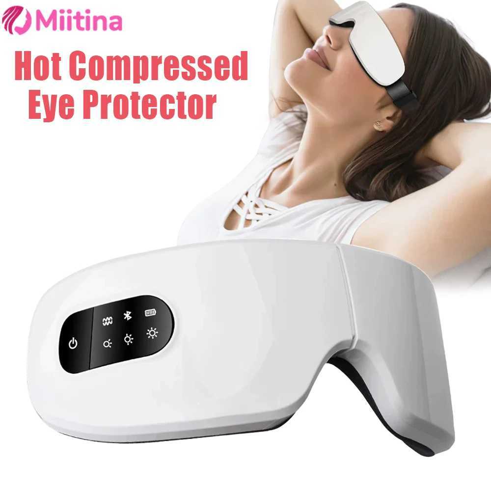 6D Intelligent Eye Massager Vibration Air Bag Pressure Thermal Compression Eye Massager Bluetooth Music Relaxation Fatigue Eye Care Folding Travel W24