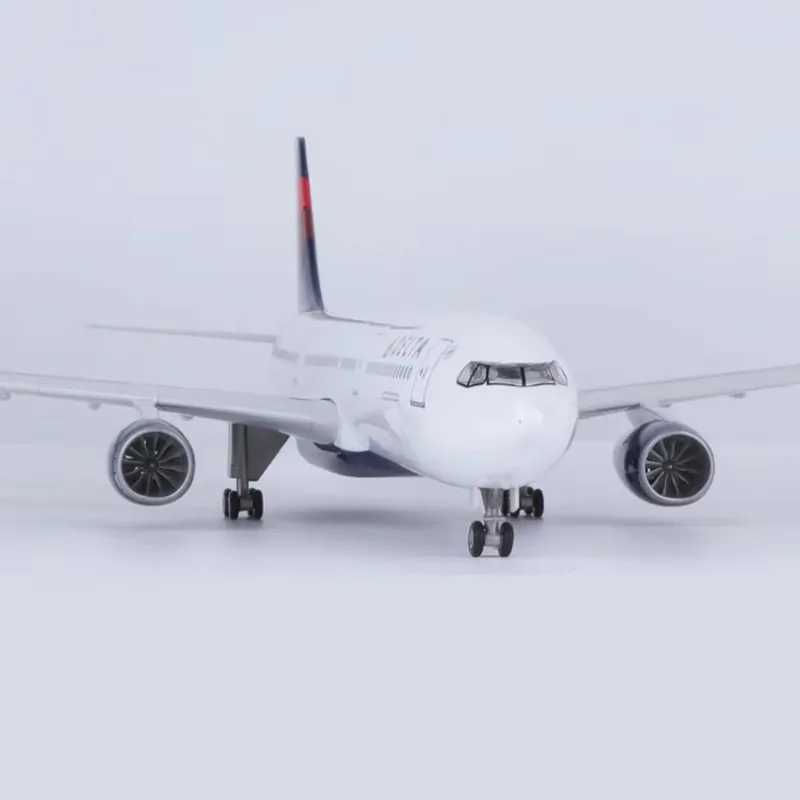 Electric/RC Aircraft 1 135 Scale Airbus A330 series model Delta Airlines aircraft model with lights and wheel resin aircraft collection display Y24121