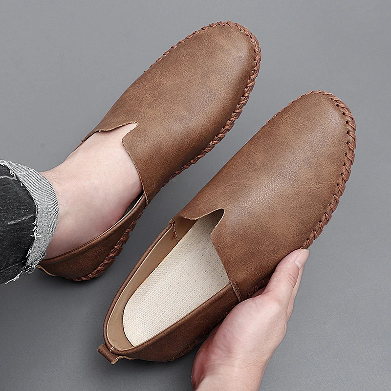 Outdoor casual shoes handmade Moccasins leather Loafers mens driving shoes size 39-48 241213