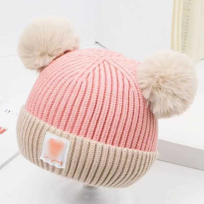 1Set Baby Hat Scarf Set Bear Warm Knitted Children Winter Hat Cap Bonnet Infant Toddler Kids Hat Boys Girls Crochet Beanie 1-5YXJ241213