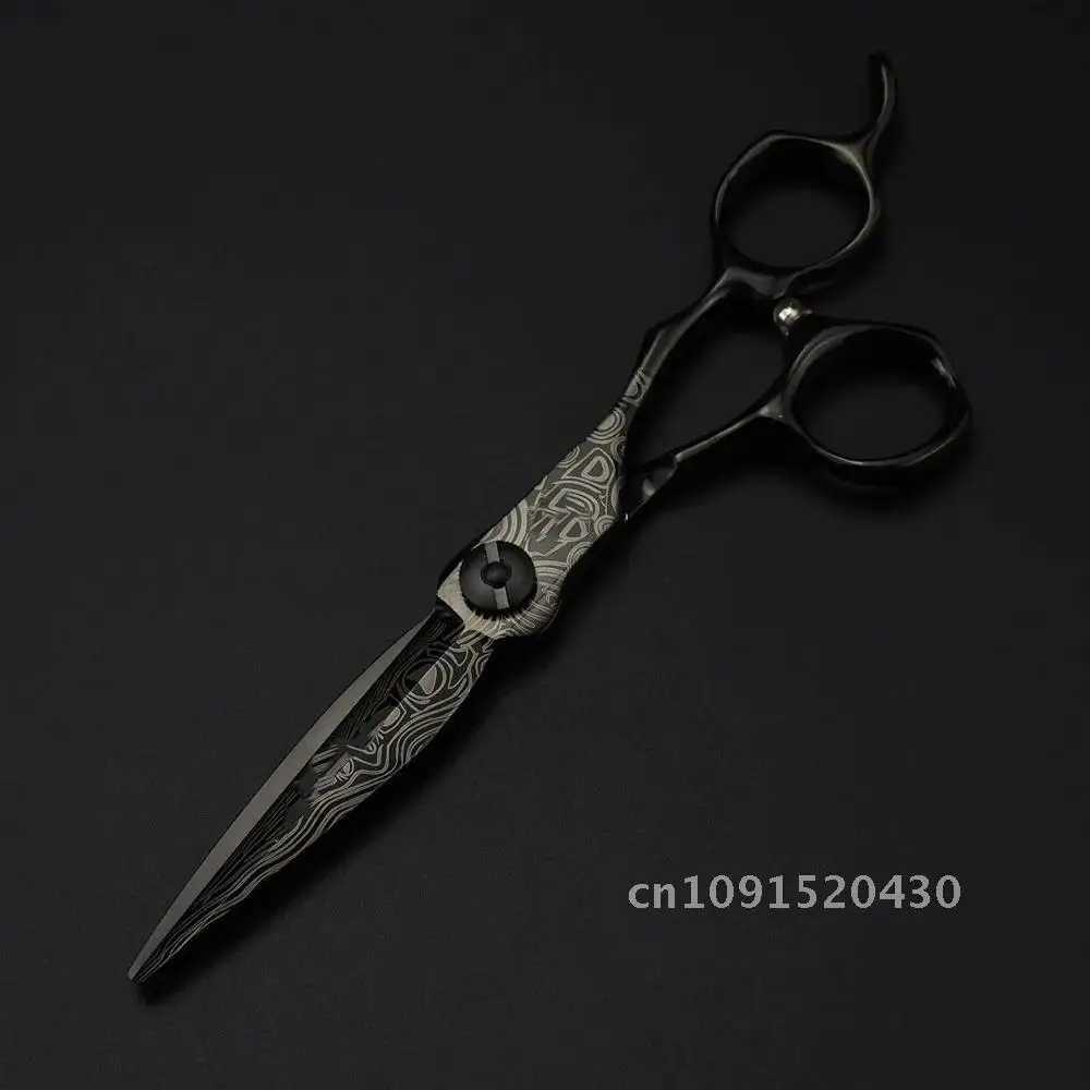 New Arrival Customized 6-inch Upscale Black Damascus Hair Clip Hair Clip Slim Hair Cutting Tool Barber Barber Z241213