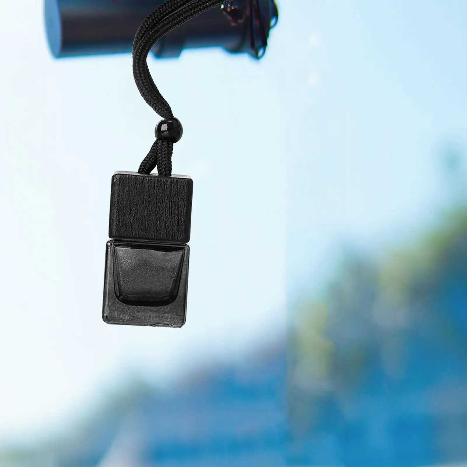 3Pcs Car Empty Refillable Fragrance Hanging Essential Oil Diffuser Bottles for Car Decorative Black 8mlXJ241213