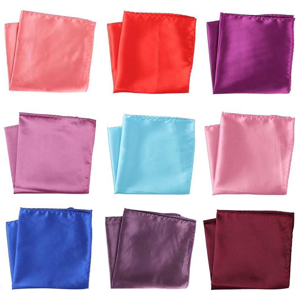 Customized Smith 30x30cm solid color Hankerchief pocket square 31Colors luxury mens silk touch soft Hankies chest towel W241213