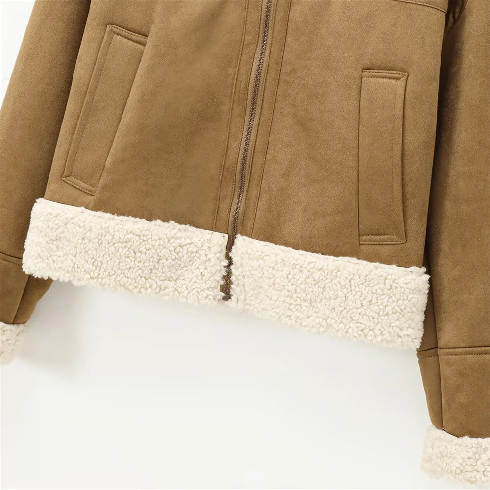 UNIZERA womens wool paired with long sleeved doublesided jacket autumn and winter items lapel warm 241211