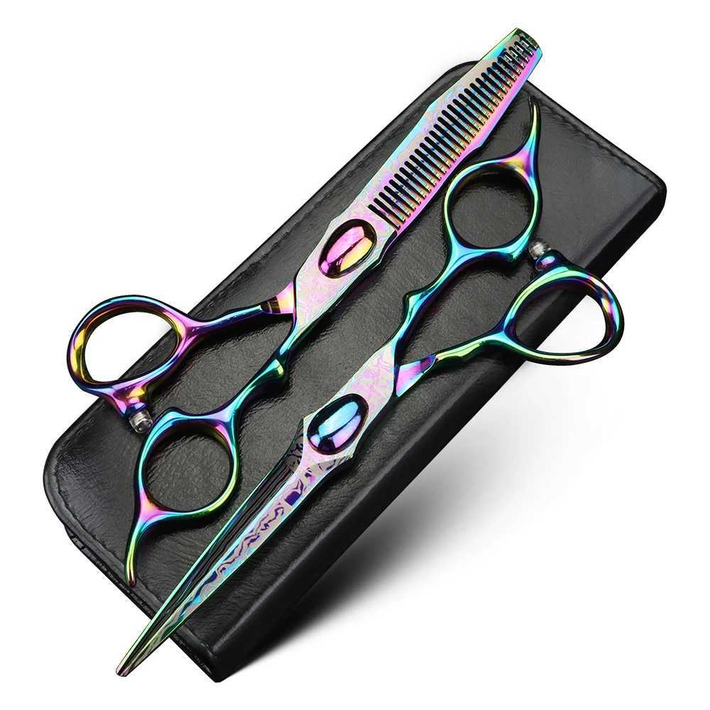 New Arrival Color professional hair clippers hair clippers scissors and thin scissors Japanese 440C steel scissors Z241213