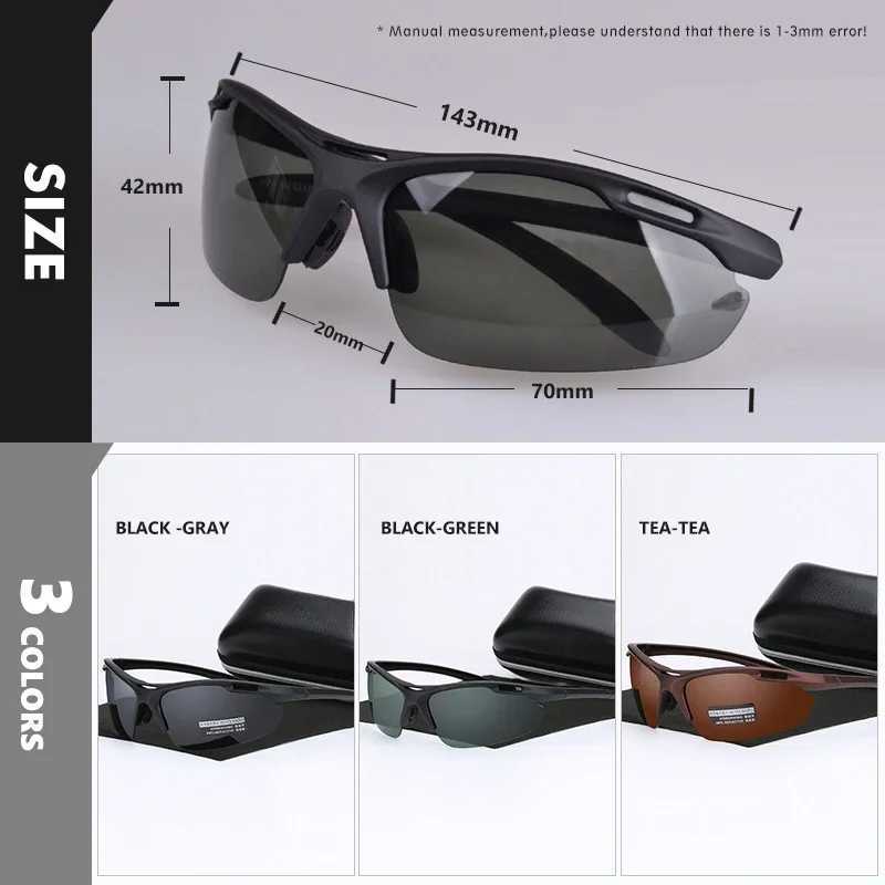 Ultralight Sports Polarized Sunglasses For Men Driving Sun Glasses Military Male Anti-UV Outdoor Goggles Oculos De Sol MasculinoX241213