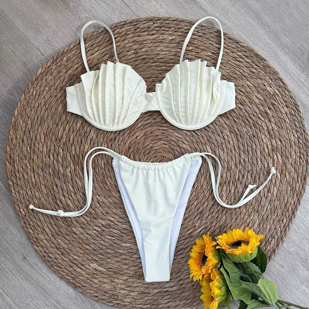 Sexy Shell Micro Bikini 2024 Women Swimsuit Fa Swimwear Thong Bikinis Set Brazilian Beach Wear Bathing Suit BiquiniXJ241212