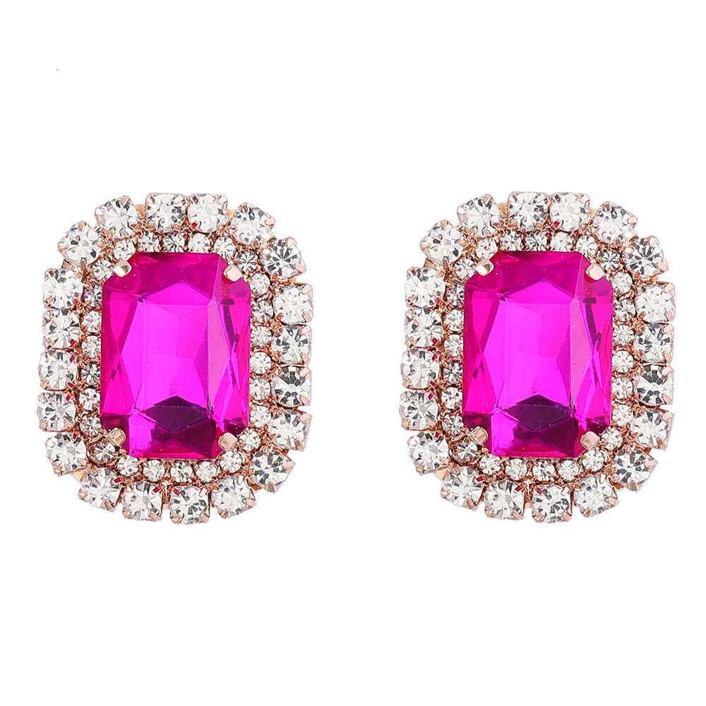 Super Flash Claw Chain Square Alloy Glass Dia Geometric for Women's Walk Show Earrings