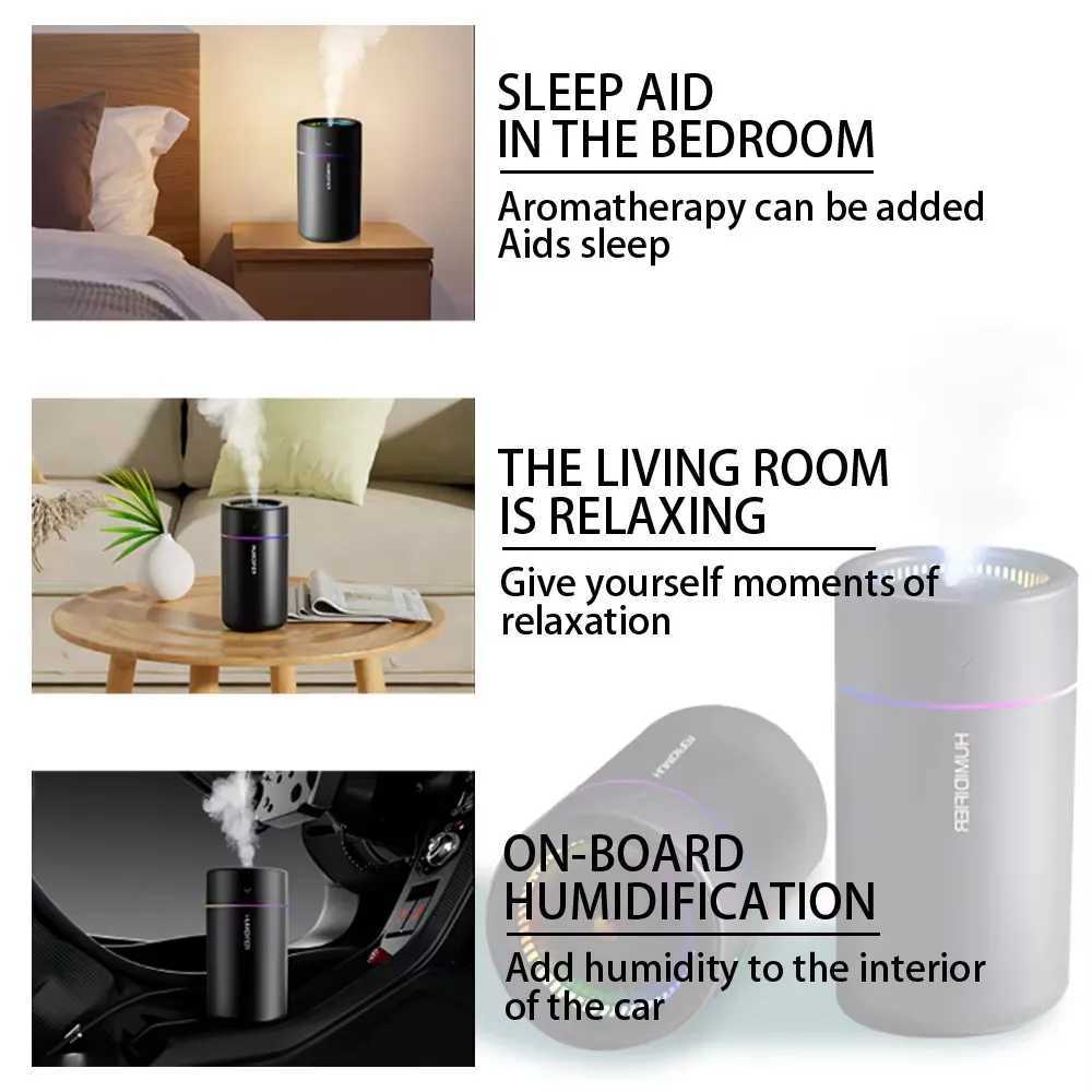 280ML Mini Portable Humidifier USB With LED Lamp Aroma Diffuser Desktop Indoor Household Mute Air Atomization HumidifierXJ241213