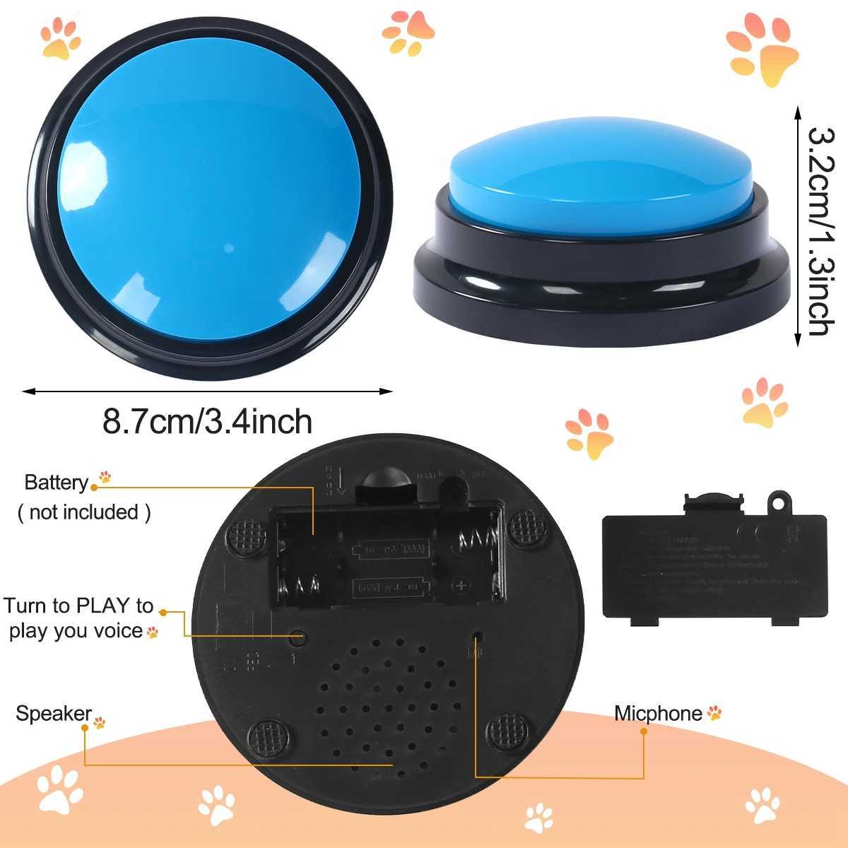 Pet sound box can record talking buttons tape recorder toy for communication training squeeze box dog toy party supplies X241213