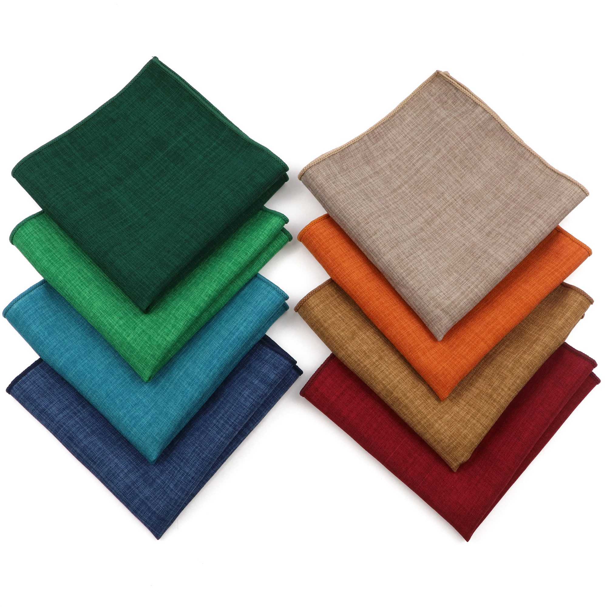 Solid color cotton Hanji soft touch handle suitable for mens candy solid color pocket square mens set chest towel accessory W241213