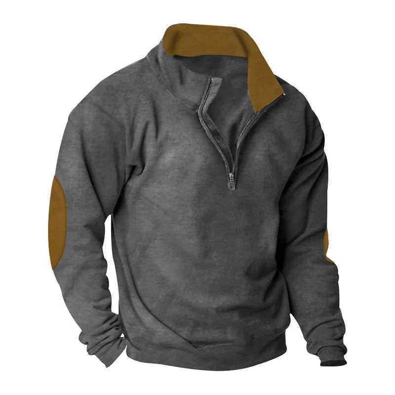 Spring/Summer European Mens Outdoor Casual Embroidered Colorful Vertical Collar Long Sleeve Sweatshirt W241213