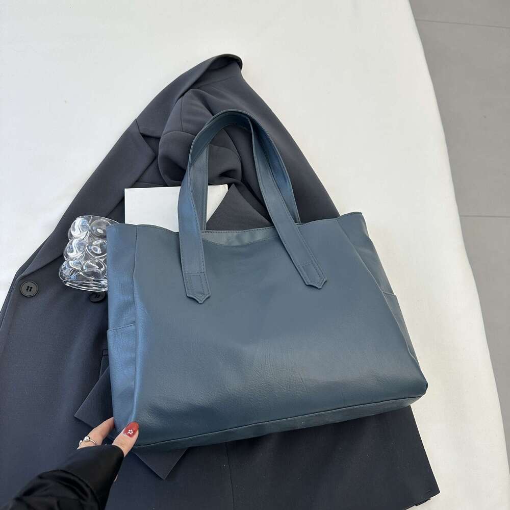 Big Fashion New Style, Trendy Korean Version, Versatile, Simple, Large Capacity Tote Bag, Single Shoulder Handbag, Soft Leather Women's Bag