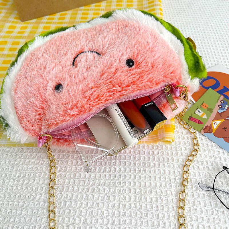 Personalized Watermelon for Women 2023 Winter New Cartoon Cute Plush Bag, Small and Sweet Crossbody Bag