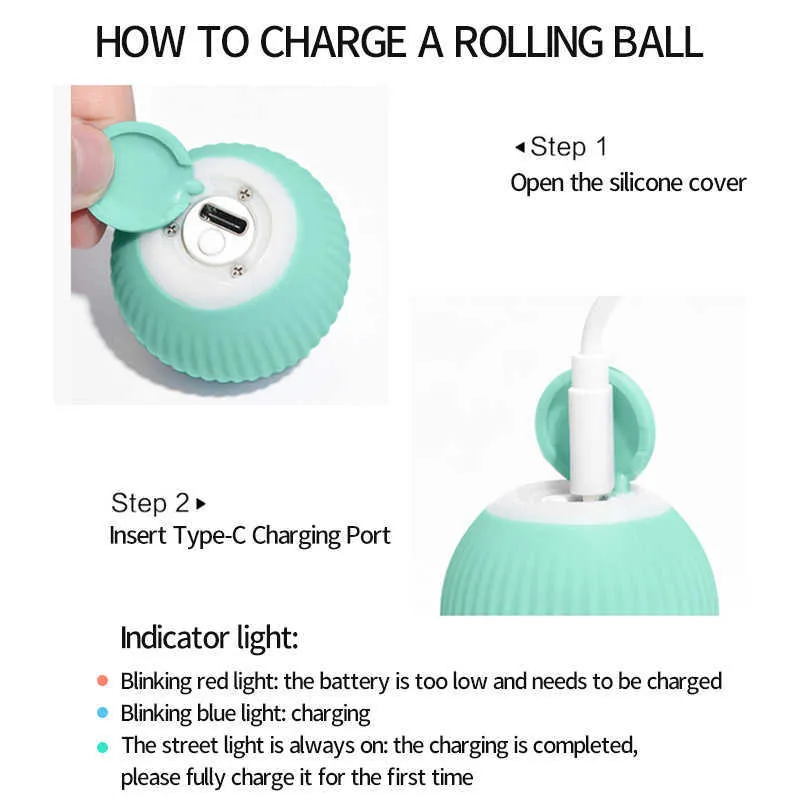 New Smart Auto-Rolling Electric Dog & Cat Ball Toy for Interactive Indoor Play ZZ