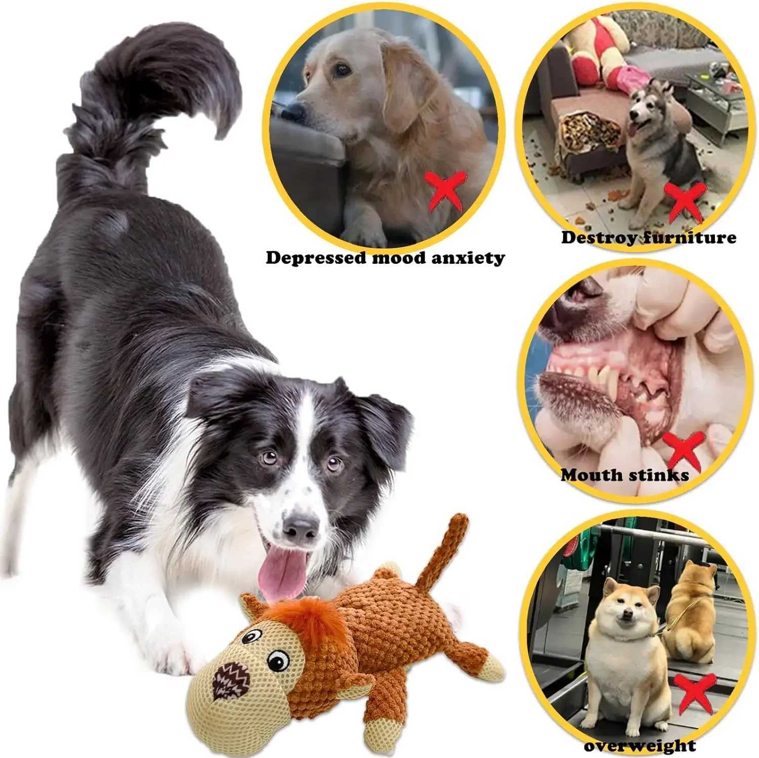 Pet plush toys cat sounds animal shapes puzzle toys bite resistant interactive pet dogs teeth cleaning chewing toys pet supplies X241213