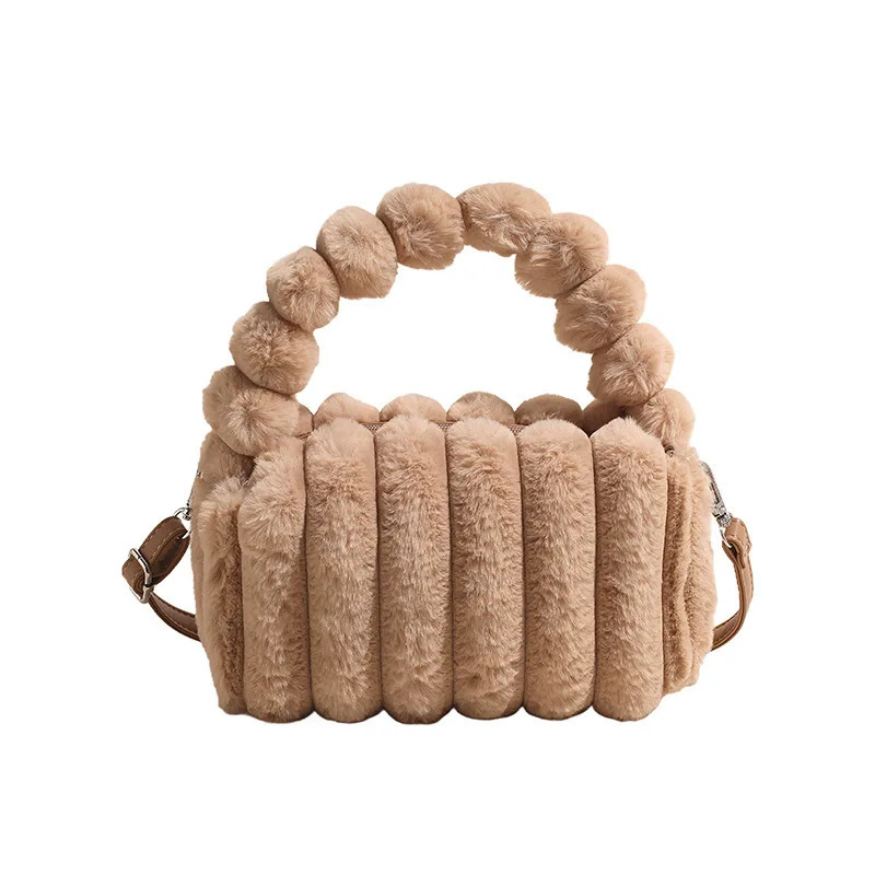 Plush Bag for Women Simple Edition Messenger Bag Fashion and Leisure Portable Fluffy Pillow Bag 241205