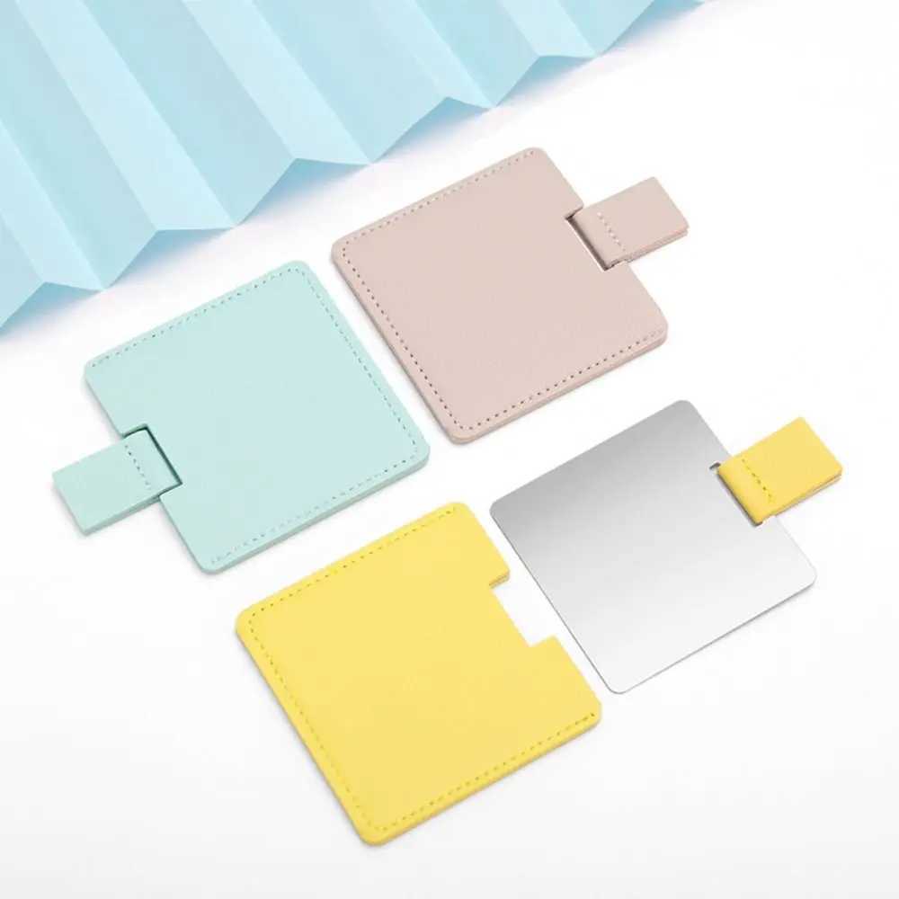 New High Quality Folding Unbreakable Makeup Mirrors Solid Color Handheld Vanity Mirror Pocket Mirror Cosmetic ToolsXJ241213