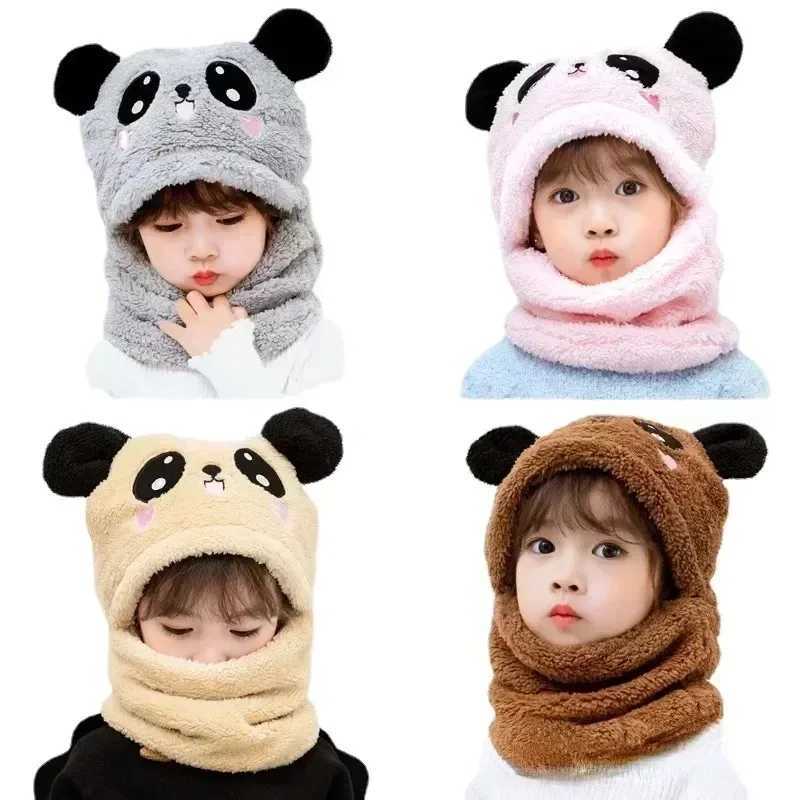 Hat for Girls Boys Scarf Thicken Cap Winter Hat for Kids Newborn Baby Stuff Children Hat Plus Fleece Kids Caps 1-18YearsXJ241213