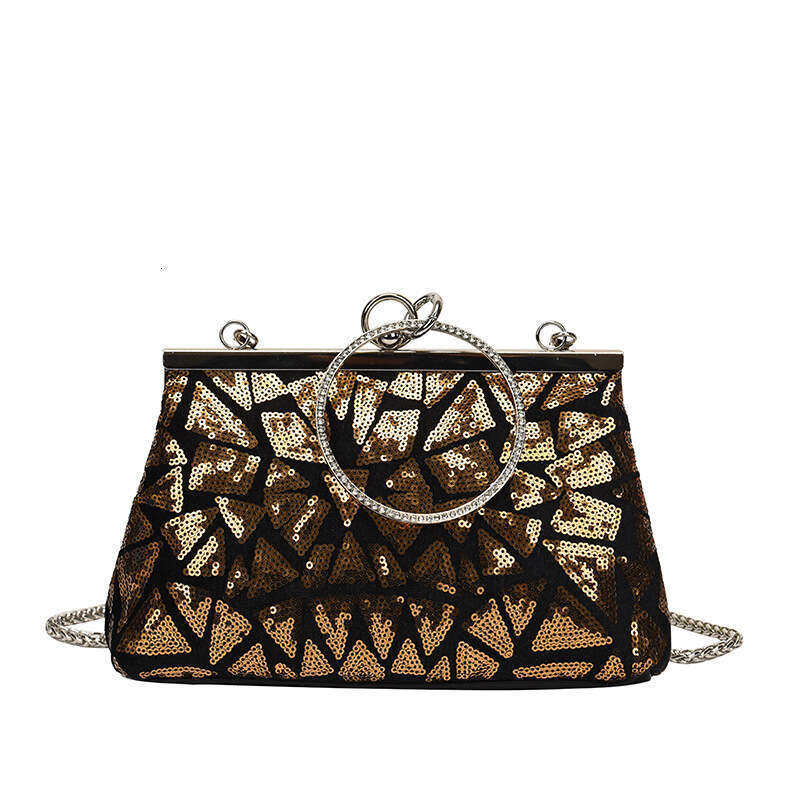 Bag women in 2024, with high-end feel a clip on handle. Small square bag for niche evening wear, dinner party single shoulder crossbody bag. 2024 new 