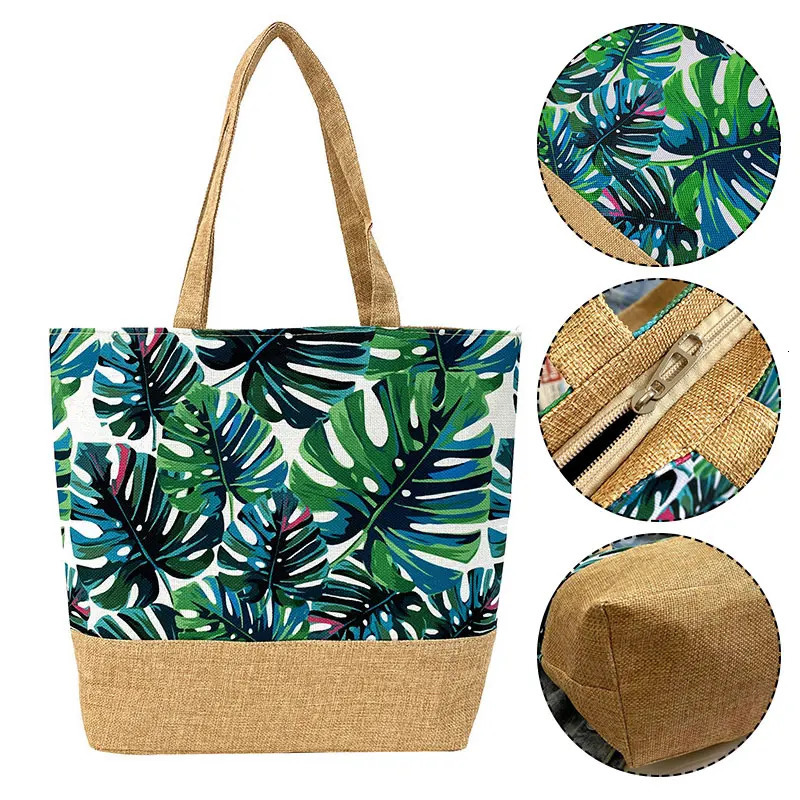 Women Handbag Floral Printed Beach Shopping Large Capacity Tote Bag Fashion Casua High Travel Ladies Shoulder 241203