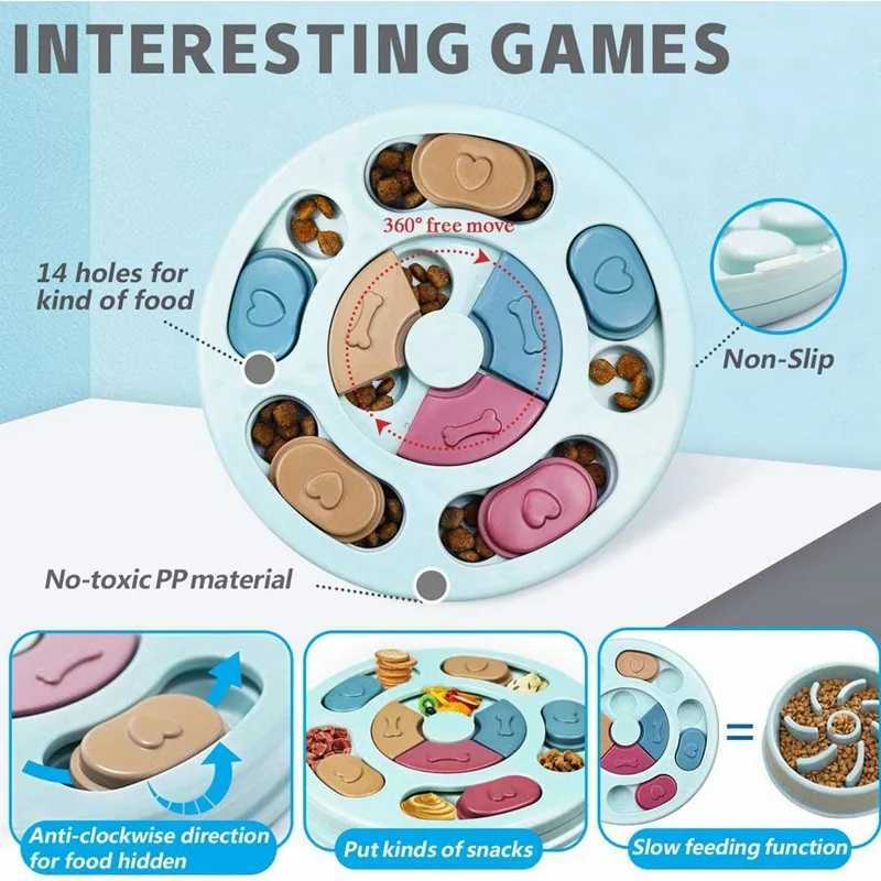 Dog Puzzle Slow Feeding Toy Puppy Treatment Dispenser Slow Feeding Bowl Dog Training Toy Dog Brain Game and Anti Slip Improvement IQ Toy X241213
