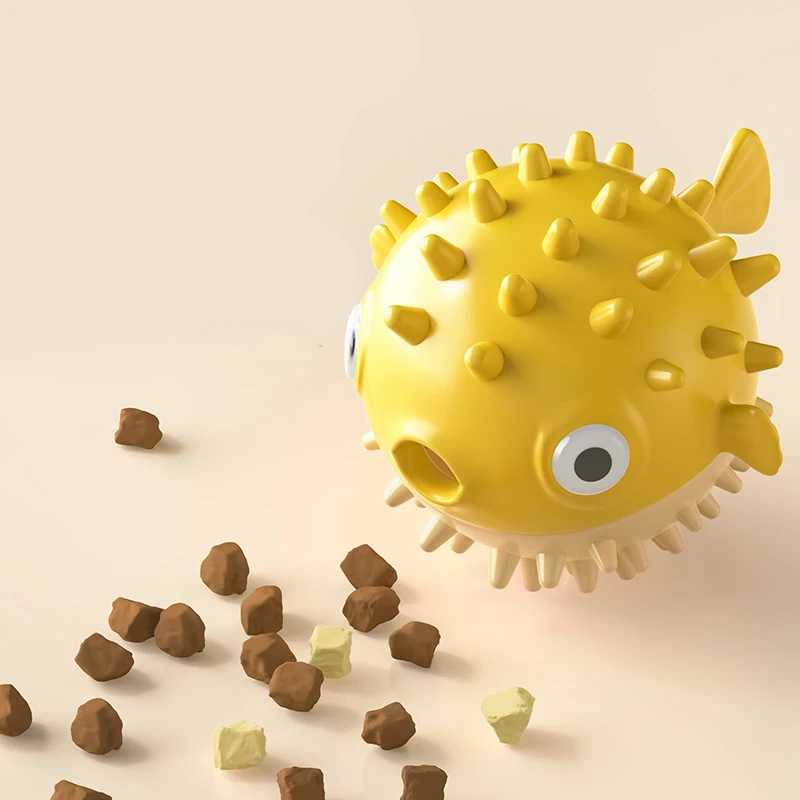 Bouncing Fish Dog toy food leak ball boring relief artificial products bite resistant teeth frosted sound ball suitable for large and small dogs X2412