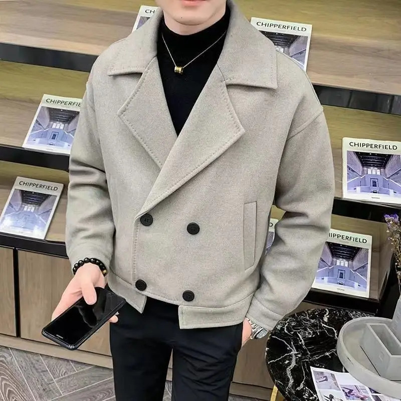 Mens Wool Blends Jackets Oversize Male Coats Warm Short Fleeced Trendy y ner Clothes Offer Cold Harajuku Sale 241213