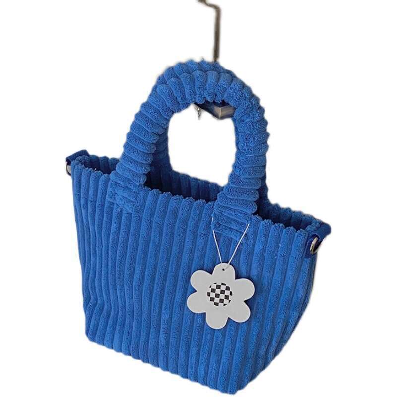 Vegetable Basket Women's Korean Edition Winter Corduroy Cute Handbag Mini Plush Diagonal Straddle Bag Trendy