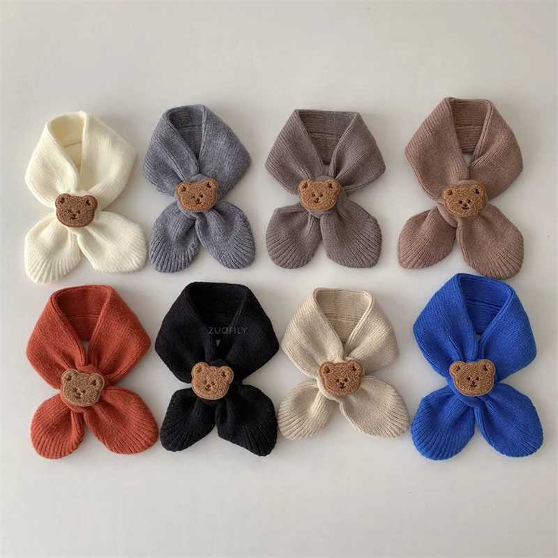 Scarves Wraps Autumn Winter Warm Kids Scarf Soft Wool Childrens Knitted Newborn Bib Infant Toddler Neck Fashion Baby Girl Boy H241213N5MW