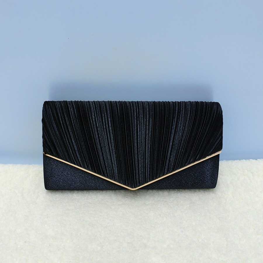 Clutch Bag Fashionable Milan Fabric Folding Hand-held Bag Portable Chain Banquet Bag Large Capacity Women Tote Bag Multi-color Versatile 240920