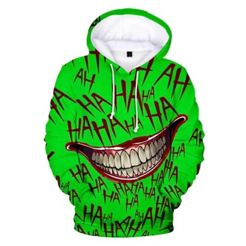 Haha Joker 3D printed sweatshirt hoodie mens/womens hip-hop comedy autumn street clothing ultra-thin style couple clothing hoodie W250108
