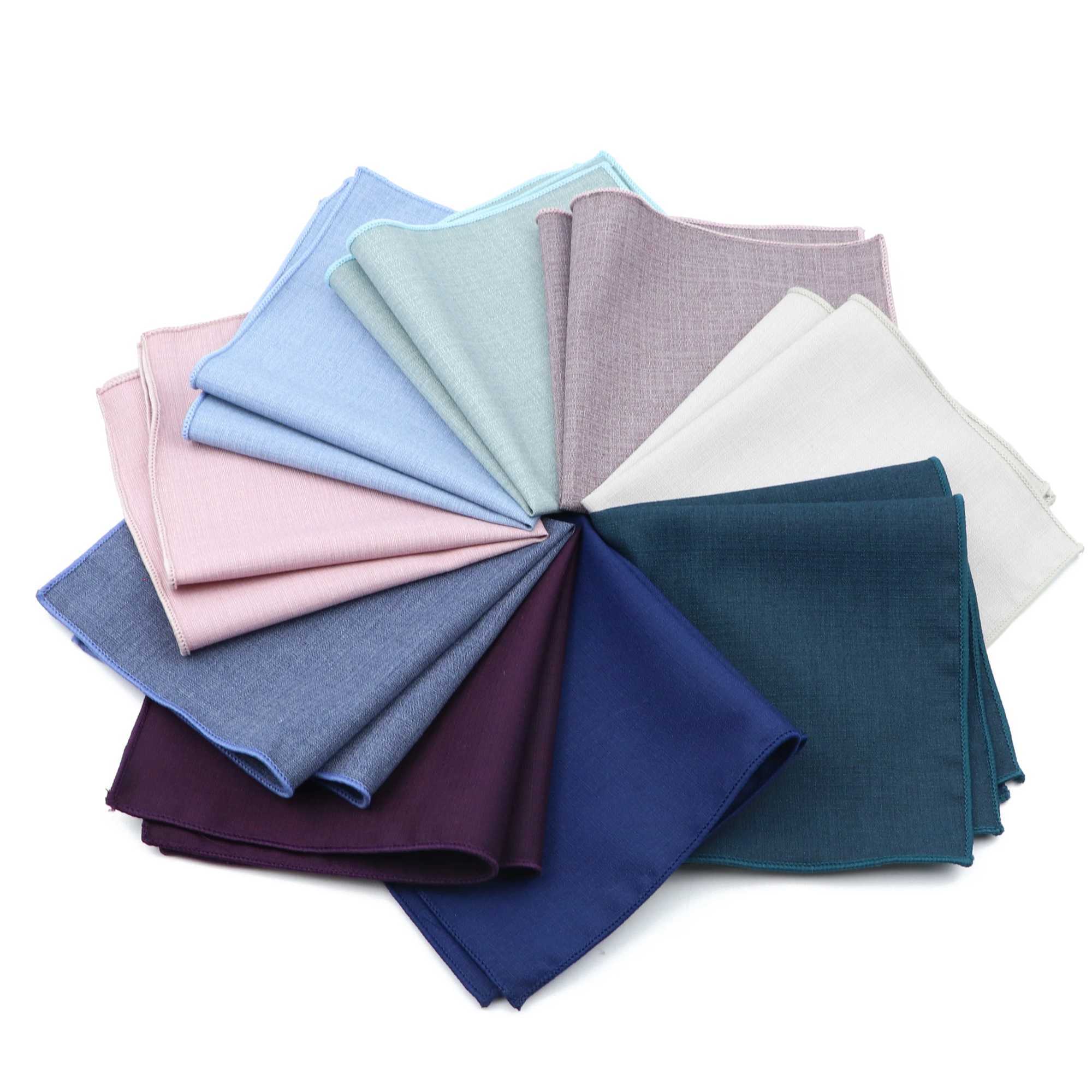 New Fashion Bamboo Fiber Mens Handle Green Navy Blue Colorful Pocket Square 22 * 22cm Chest Hanji Set Mens Business Wedding W241213