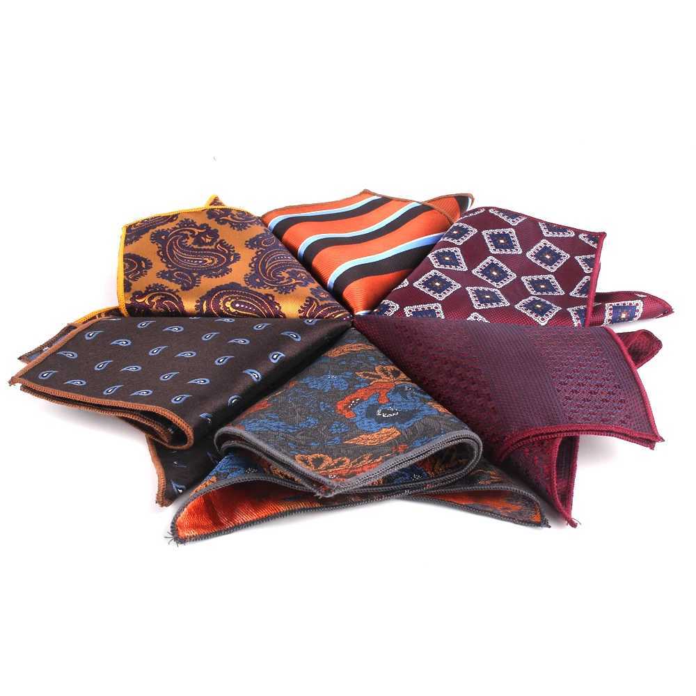 New Floral Pocket Square For Men Paisley Chest Towel Wedding scarf Gentlemen Hankies Mens Handkerchief Jacquard Pocket Towel W241213