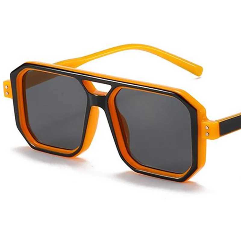 Candy Color Sunglasses Unisex Double Beam Sun Glasses Anti-UV Spectacles Personality Square Eyeglasses Simplity GoogleX241213