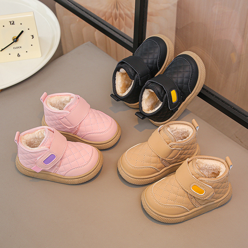 Waterproof Kids Girls Boys Snow Boots Children Outdoor Boots Kids Warm Plush Shoes Happysteps Soft-soled Non-slip Infant Toddler Shoes Size 21 - 30