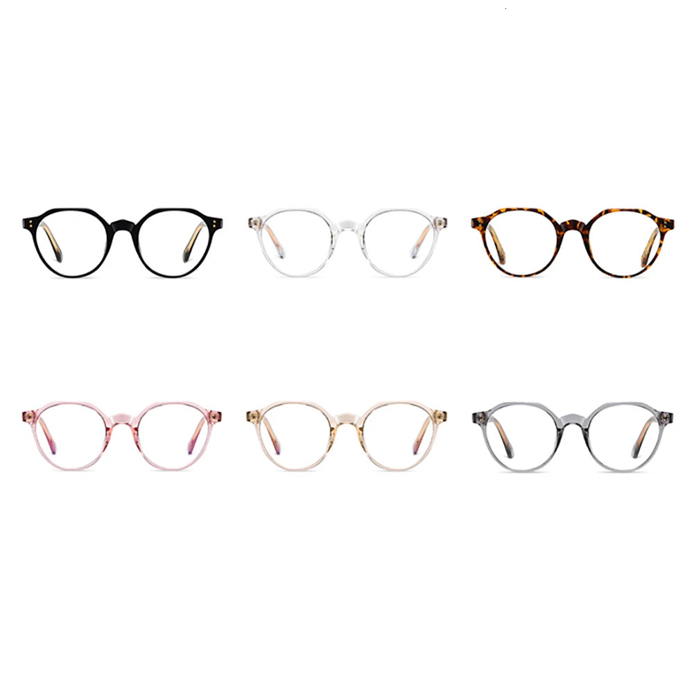 Kachawoo blue light blocking glasses round TR90 acetate retro frame men women unisex decoration clear black Korean style 241213