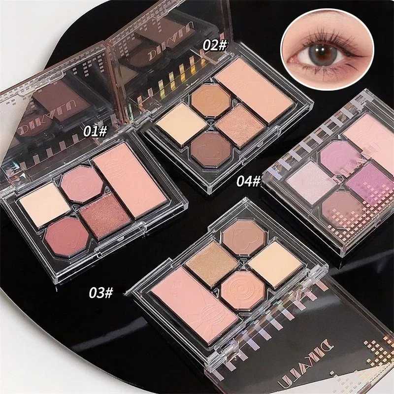5-color eye shadow palette matte bare brown purple highlights eye shadow durable waterproof natural daily makeup W241213