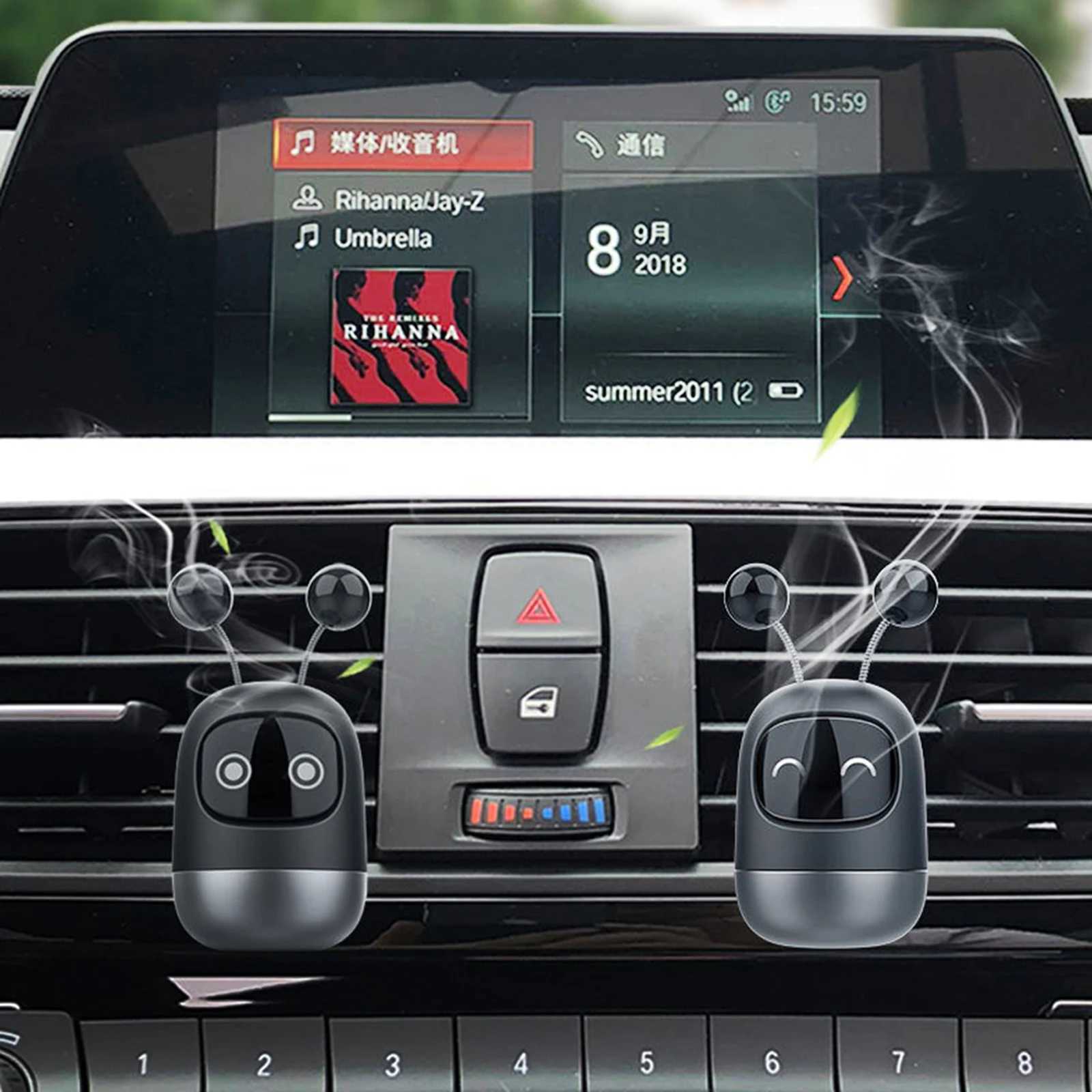 Cute Car Air Perfume Robot Shape Automobile Aroma Diffusers Decoration Ornaments Air Vent Clips Cartoon Car Interior AccessoriesXJ241213