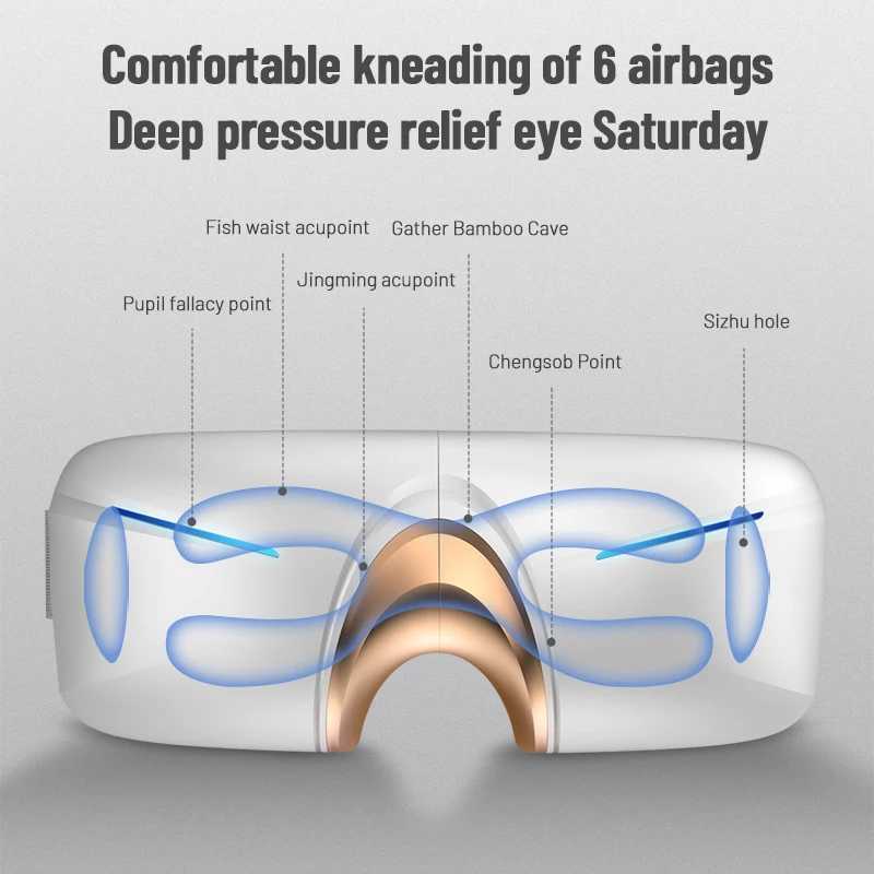 Intelligent wireless Bluetooth music eye protector foldable eye protector air pressure vibration thermal compression kneading massager W241213